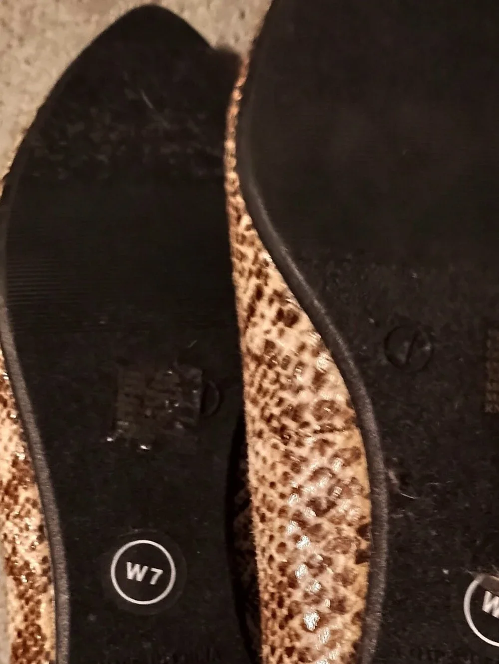 GAP, Snake Print Pointed Toe Flats - Neutral Colors, Size 7
